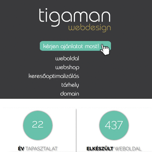 tigaman webdesign - honlapkészítés 22 éves tapasztalat több mint 437 elkészült weboldal